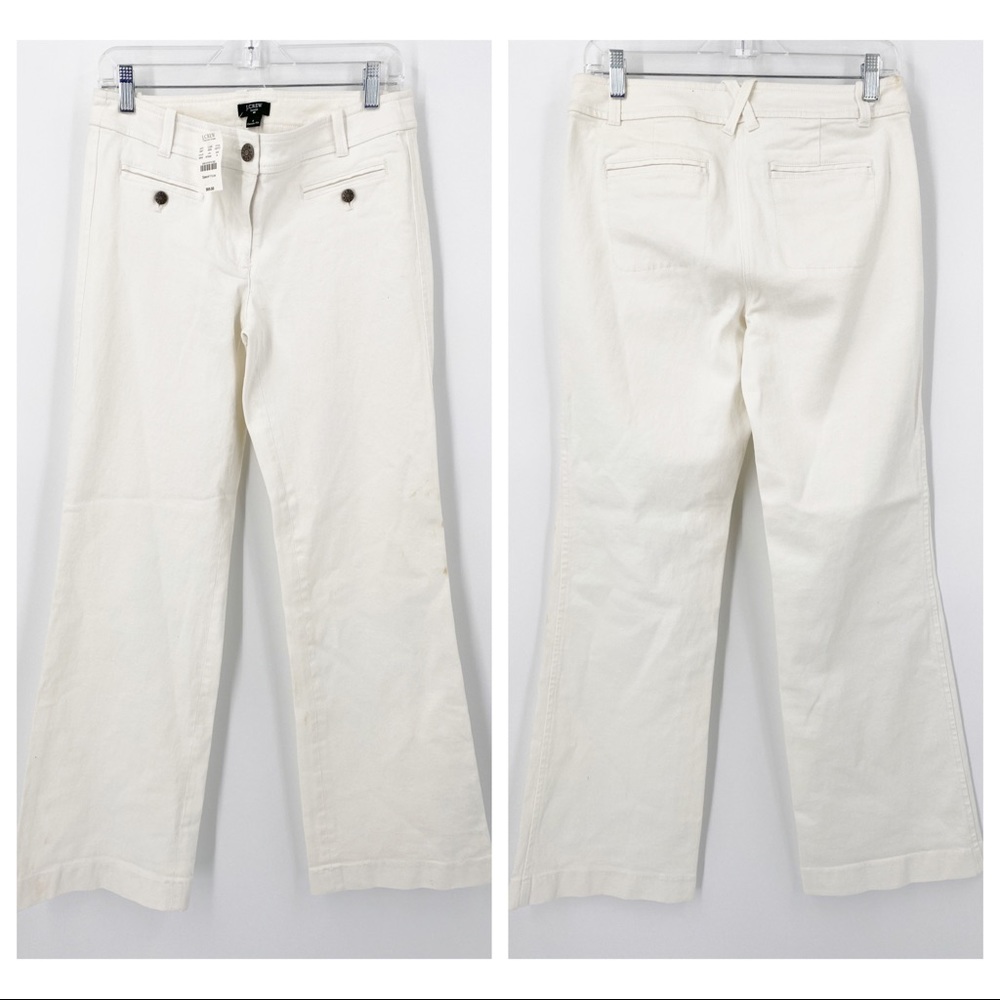 J. Crew Stretch Classic Fit Wide Leg Jeans White